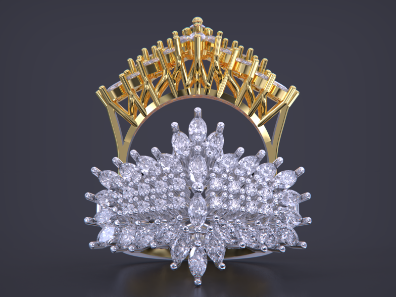 Jewelry marquise Ring 3Dプリントモデル .c4d .max .obj .3ds .fbx .stl .blend