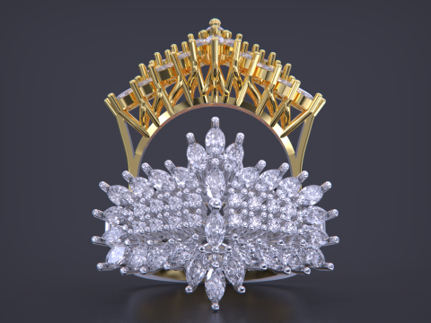 Jewelry marquise Ring 3D Print Model