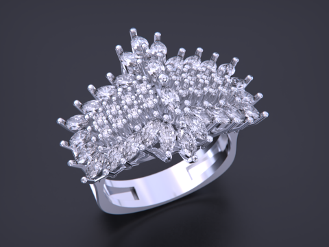 Jewelry marquise Ring 3Dプリントモデル