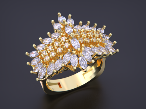 Jewelry marquise Ring 3Dプリントモデル