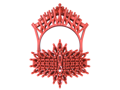 Jewelry marquise Ring 3Dプリントモデル