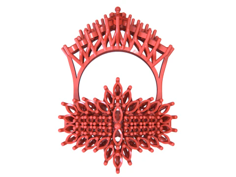 Jewelry marquise Ring 3D Print Model