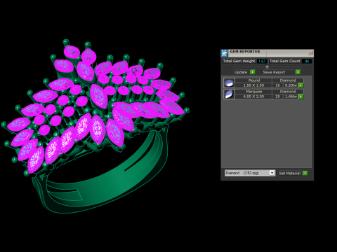 Jewelry marquise Ring 3Dプリントモデル