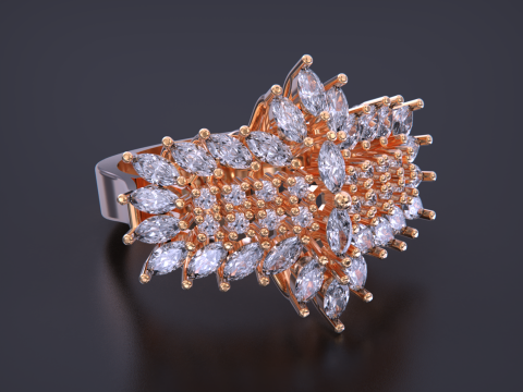 Jewelry marquise Ring 3Dプリントモデル