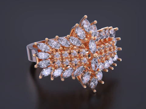 Jewelry marquise Ring 3D Print Model