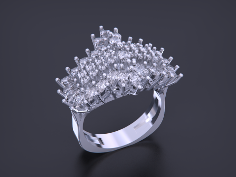Jewelry marquise Ring 3Dプリントモデル