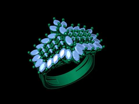 Jewelry marquise Ring 3D Print Model