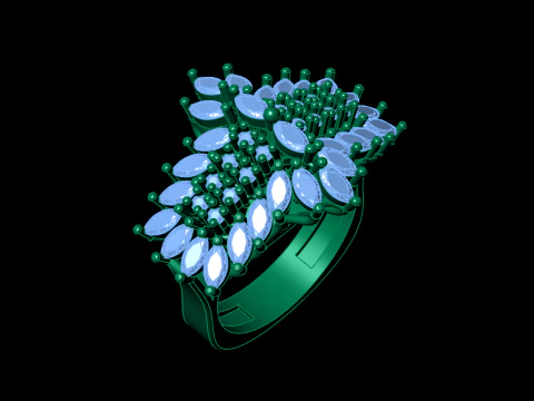 Jewelry marquise Ring 3D Print Model