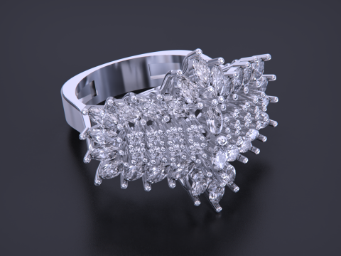Jewelry marquise Ring 3Dプリントモデル
