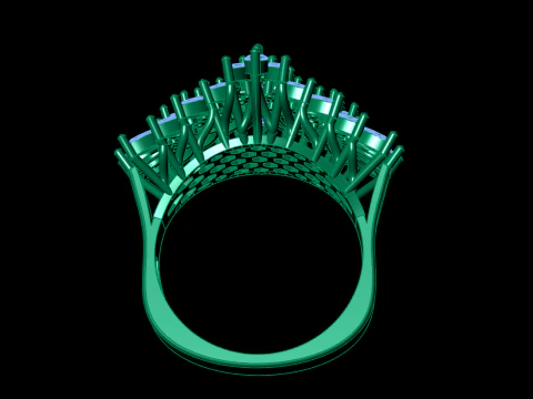 Jewelry marquise Ring 3D Print Model