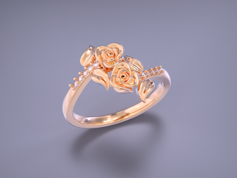 Flower jewelry ring 3D Print Model
