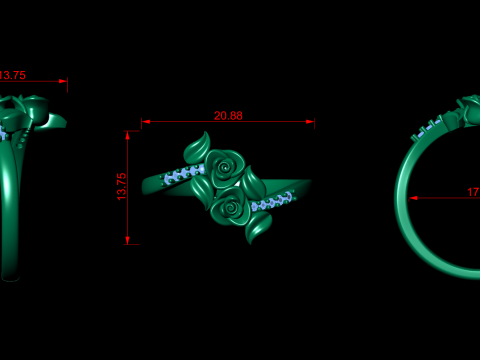 Flower jewelry ring 3D Baskı Modeli