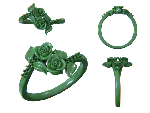 Flower jewelry ring 3D Baskı Modeli