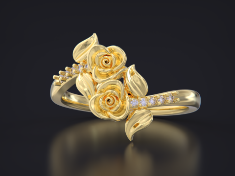 Flower jewelry ring 3D Baskı Modeli