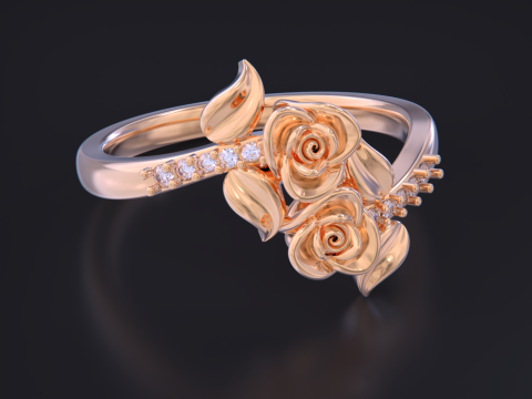 Flower jewelry ring 3D Baskı Modeli