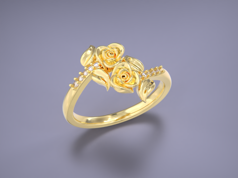Flower jewelry ring 3D Baskı Modeli