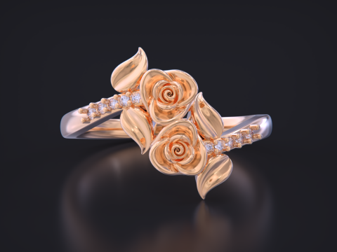 Flower jewelry ring 3D Baskı Modeli