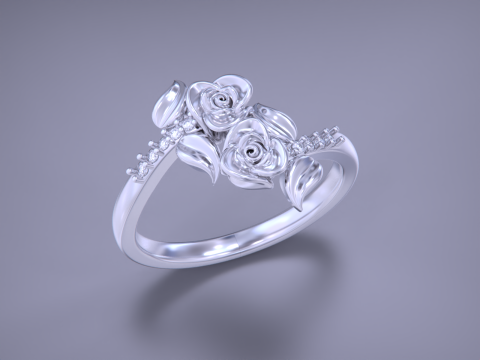 Flower jewelry ring 3D Baskı Modeli