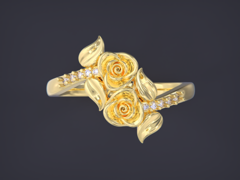 Flower jewelry ring 3D Baskı Modeli