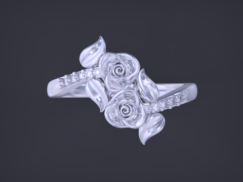 Flower jewelry ring 3D Baskı Modeli