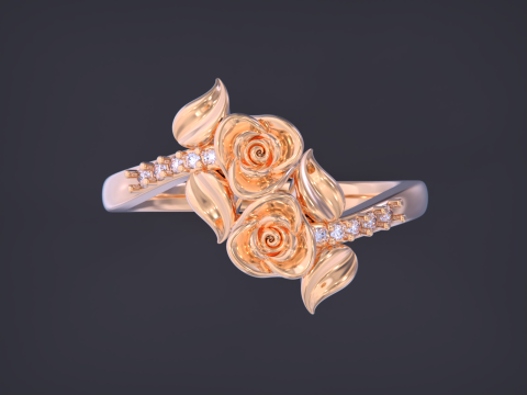 Flower jewelry ring 3D Baskı Modeli