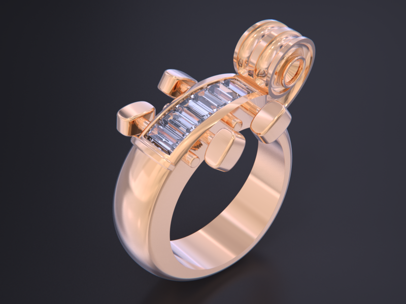 Cello Ring 3D 프린트 모델 .c4d .max .obj .3ds .fbx .stl .blend