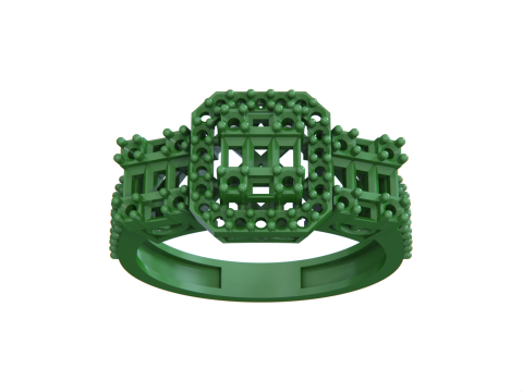 Emerald Cut Ring 3D Принт Модель