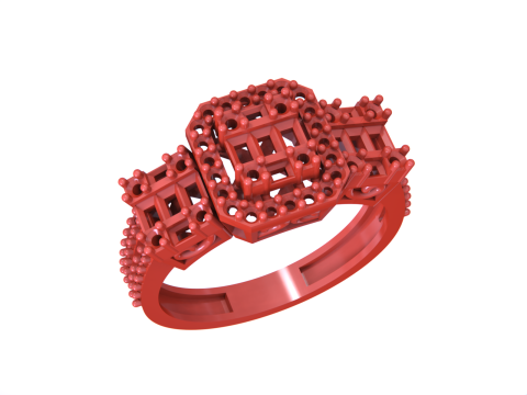 Emerald Cut Ring 3D Принт Модель