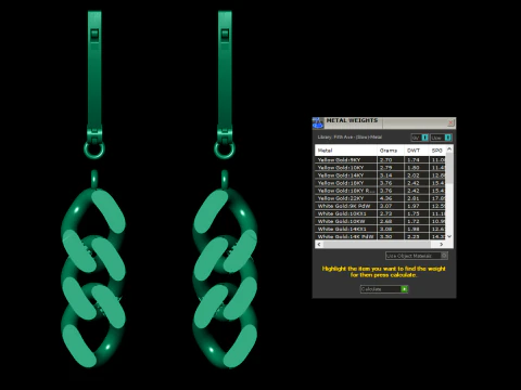 Cuban Link Chain Earrings-Pendant 3D Print Model
