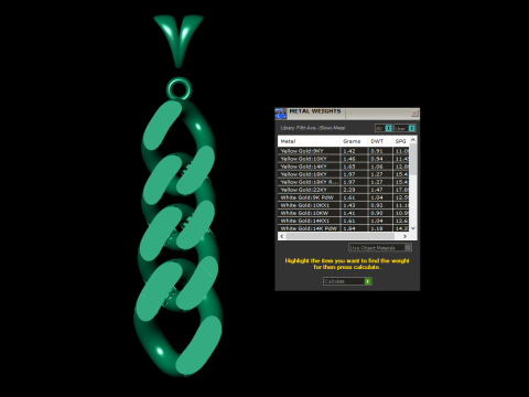 Cuban Link Chain Earrings-Pendant 3D Принт Модель