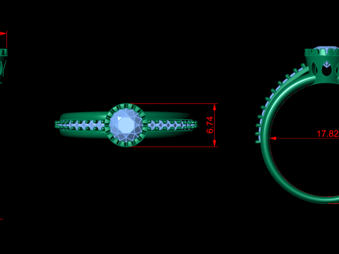 Solitaire Diamond Ring 3D 프린트 모델