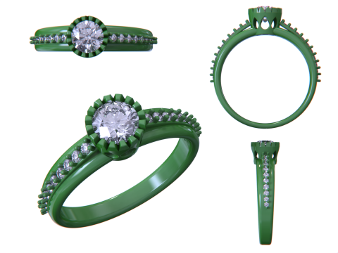 Solitaire Diamond Ring 3D 프린트 모델