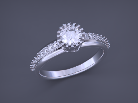Solitaire Diamond Ring 3D 프린트 모델