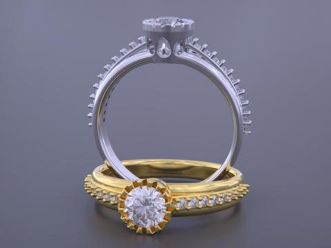 Solitaire Diamond Ring 3D 프린트 모델