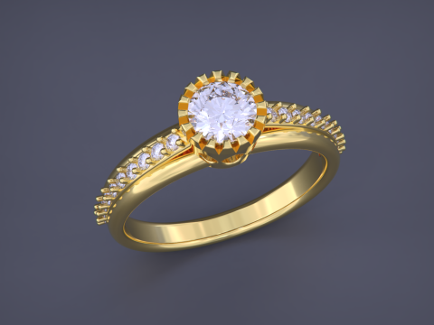Solitaire Diamond Ring 3D 프린트 모델