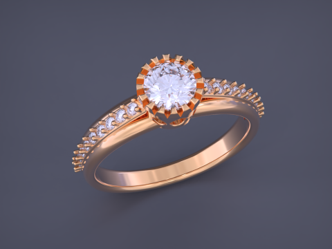 Solitaire Diamond Ring 3D 프린트 모델