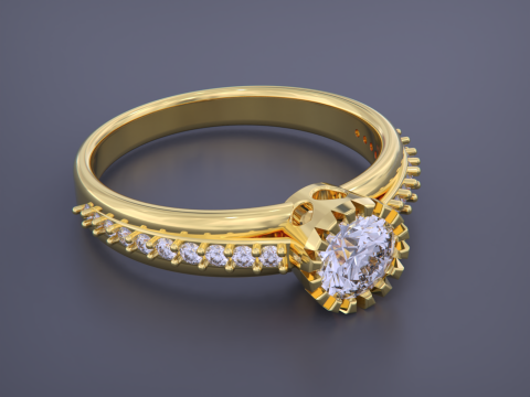 Solitaire Diamond Ring 3D 프린트 모델