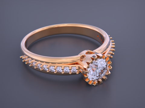 Solitaire Diamond Ring 3D 프린트 모델