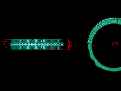 戒指首饰戒指套装 3D 打印模型