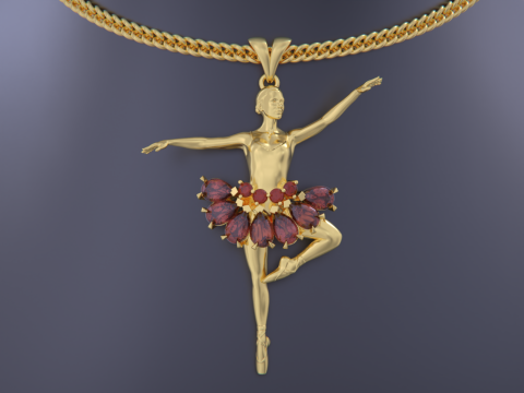 Ballerina pendant 3D Print Model