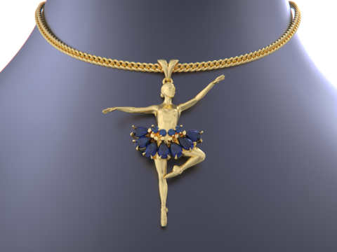 Ballerina pendant 3D Baskı Modeli