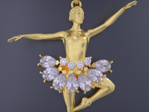 Ballerina pendant 3D Baskı Modeli