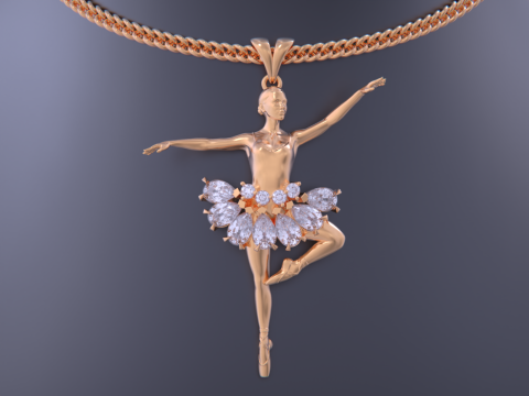 Ballerina pendant 3D Baskı Modeli