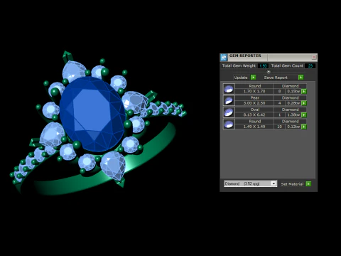 Oval Diamond Ring 3D Print Model