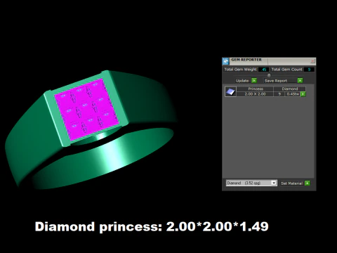 Diamond Signet Men Ring - Invisible Stone Setting 3D Print Model