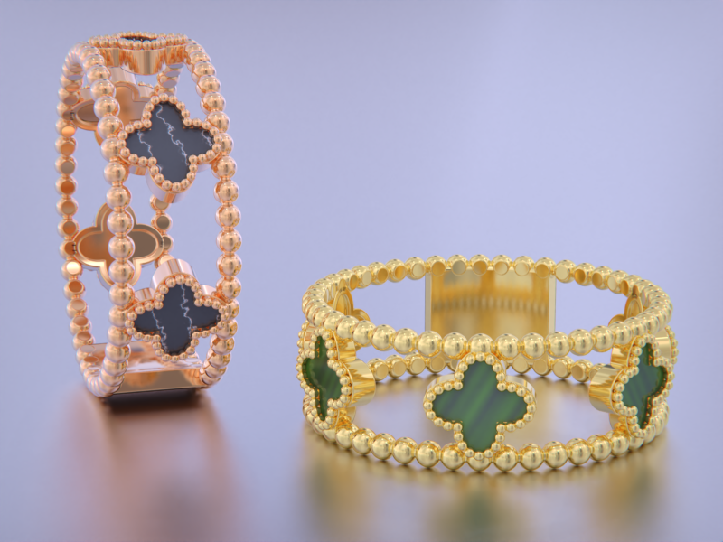 Van cleef Ring 3Dプリントモデル .c4d .max .obj .3ds .fbx .stl .blend