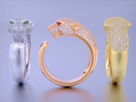 Panther Ring 3D Print Model