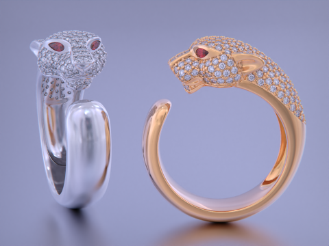 Panther Ring 3D Принт Модель
