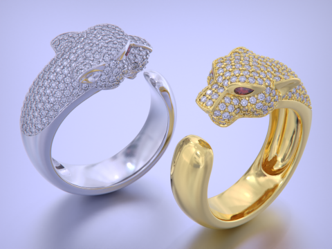 Panther Ring 3D Принт Модель