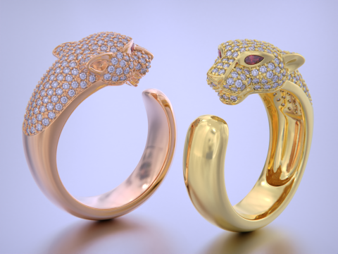 Panther Ring 3D Принт Модель